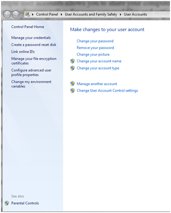 manage user accounts in windows